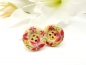 Preview: Blumen Knopf Ohrstecker Holz Button flower